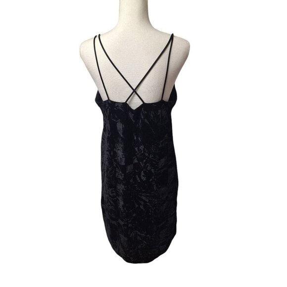 Evelyn Blue Velvet Dress Spaghetti Strap Slip Juniors Large‎ Black Y2K Formal - Picture 3 of 11